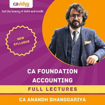 Picture of CA FOUNDATION NEW SYLLABUS INDIVIDUAL PAPER 1 ACCOUNTING FULL LECTURES BY CA ANAND BHANGARIYA